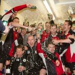 Locks Heath FC celebrating their league win last season